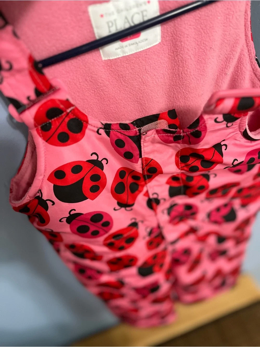 The Children's Place Pink Ladybug Puffer Jacket